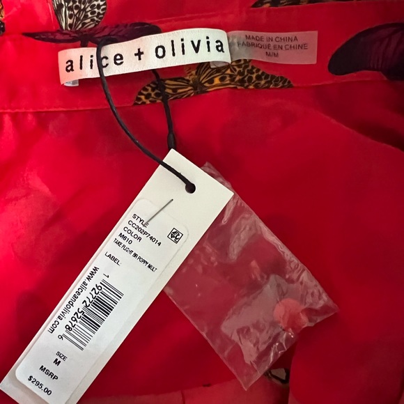 Alice + Olivia Martel Flutter Sleeve Blouse Poppy - Picture 13 of 13